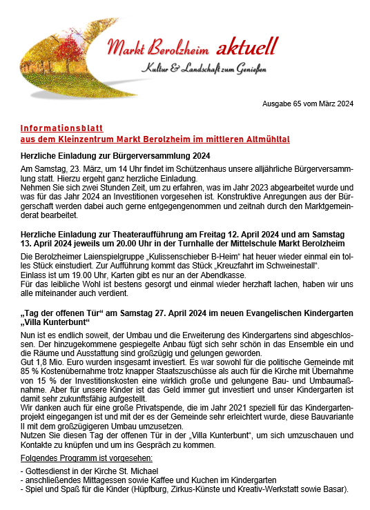 Infoblatt Ausgabe 65